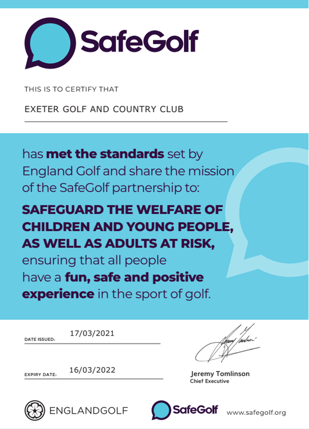 safegolf, england golf safegolf, exeter golf and country club, devon golf, golf, golf coaching, childrens golf coaching